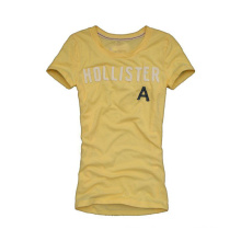 2014 Moda Reunindo Algodão Impressão O-Neck Men&#39;s 160GSM T-Shirt Amarelo